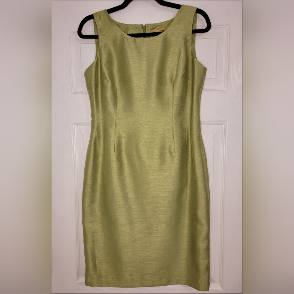 Kasper Vintage Green Satin Dress Size 4P